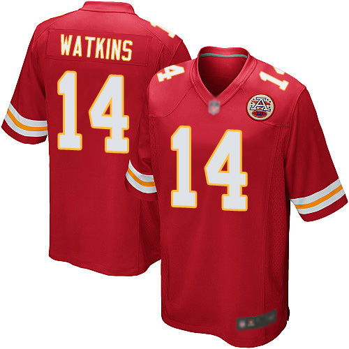 Men Kansas City Chiefs 14 Watkins Sammy Game Red Team Color Football Nike NFL Jersey